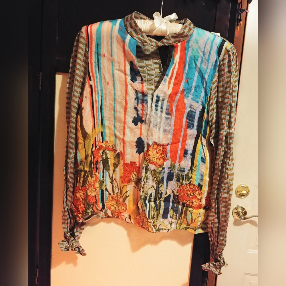 NWT Beautiful Anthropologie Bohemian Floral Blouse Top